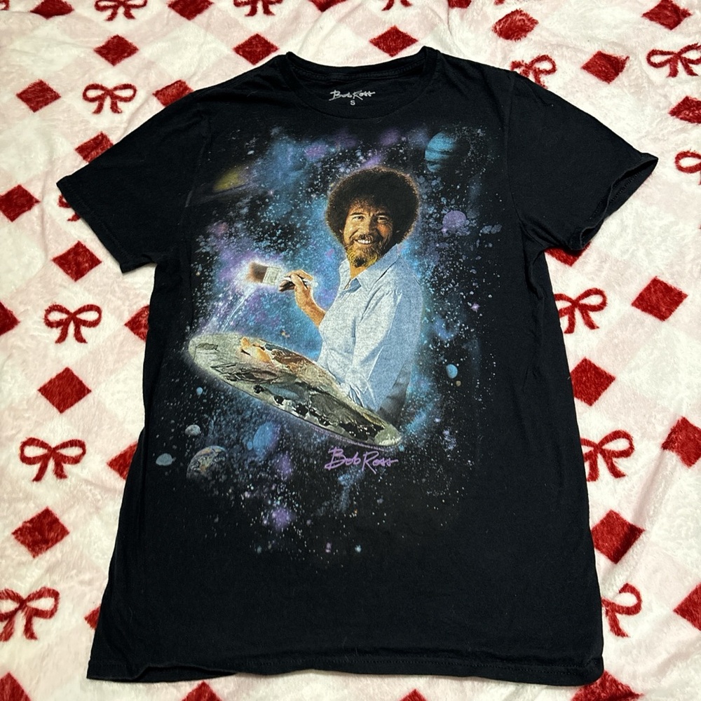 Bob Ross Black Graphic Tee